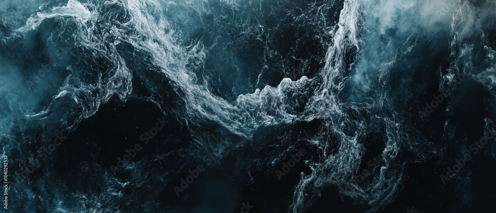 The image is of a large body of water with a lot of white foam and bubbles The image is of a large body of water with a lot of white foam and bubbles