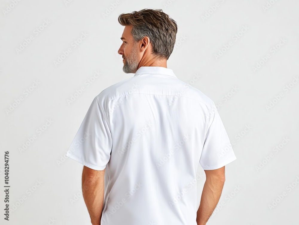 Blank pyjamas on man, front and back view, standing in white studio, plain design, perfect for customizable sleepwear mockup Blank pyjamas on man, front and back view, standing in white studio, plain design, perfect for customizable sleepwear mockup