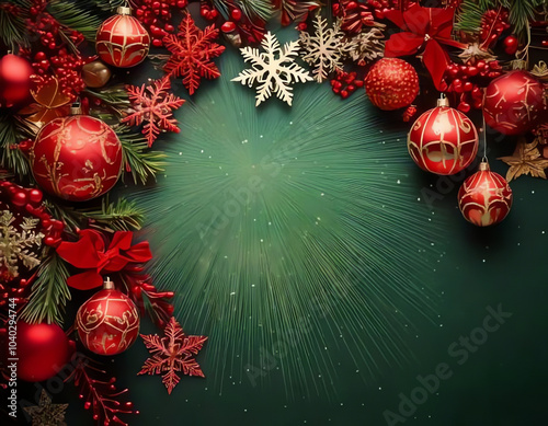 pompous Christmas background with lavish decoration