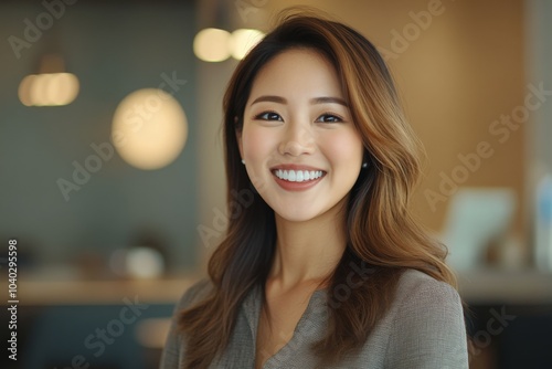 Elegant Asian Woman in White