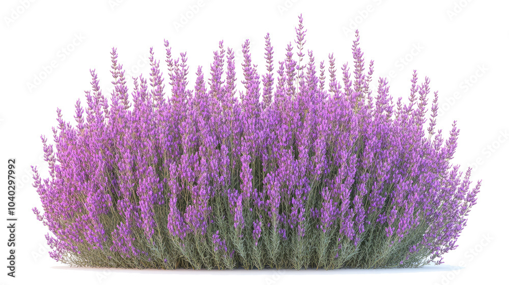 Aromatic Lavender Bushes in Full Bloom on a Clear Summer Day Generative AI