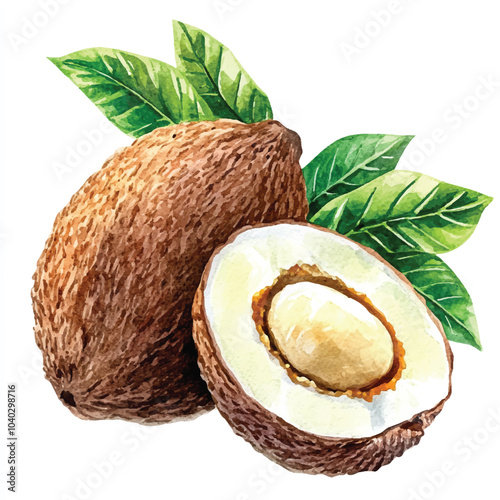  Cocona fruit watercolor clipart illustratration