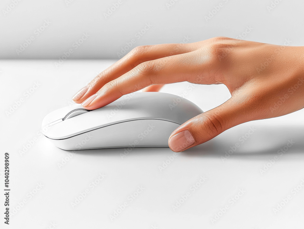 Hand Grasping Mouse in Digital Workspace Hand Grasping Mouse in Digital Workspace