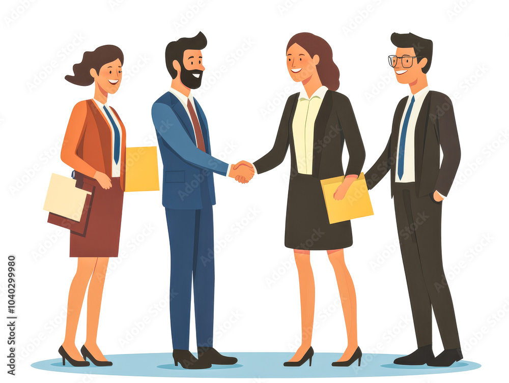 Business Team Handshake, Sealing a Deal Business Team Handshake, Sealing a Deal