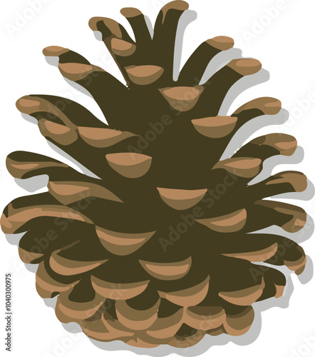 Simple pinecone icon in a neutral color palette, suitable for web design, holiday decor, or forest-themed patterns.