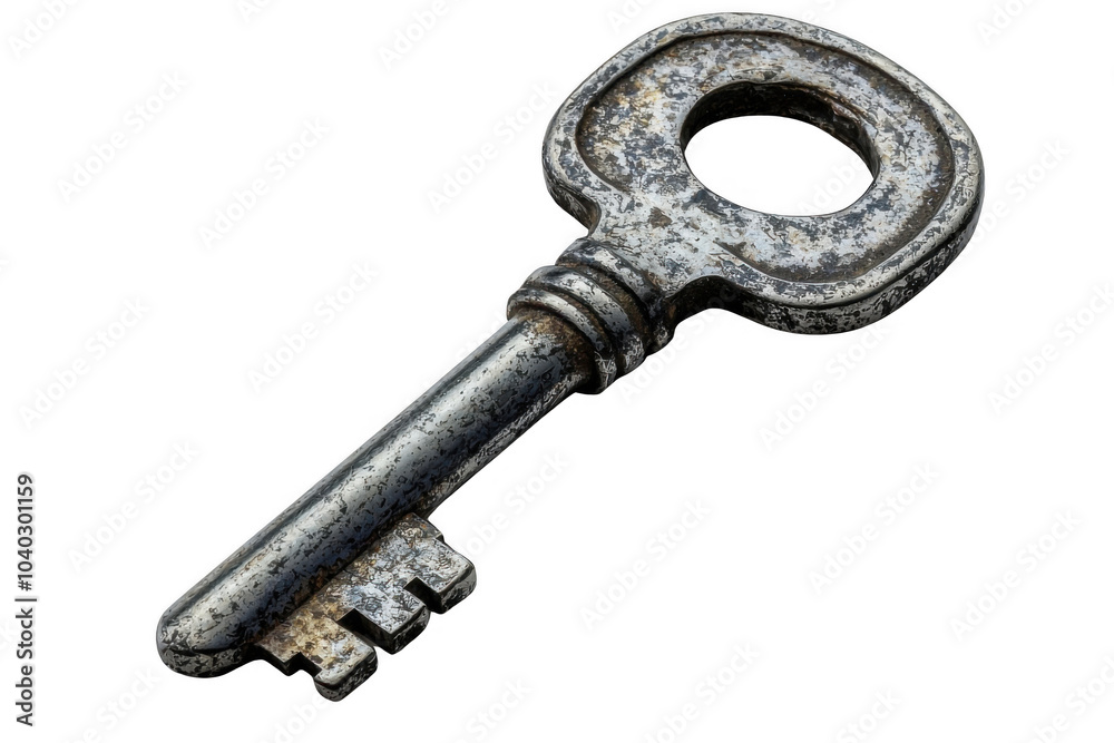 Grey tubular key isolated on transparent background, png file, no background png file Grey tubular key isolated on transparent background, png file, no background png file