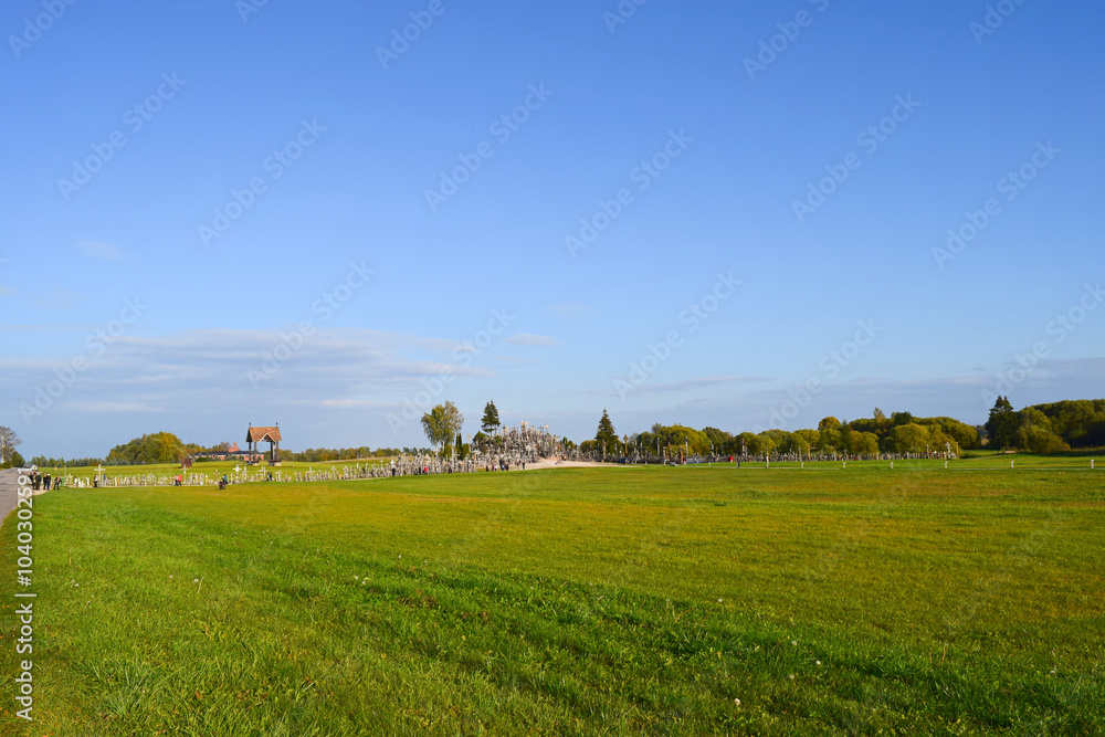 Landscape in the hill of crosses, Lithuania Landscape in the hill of crosses, Lithuania
