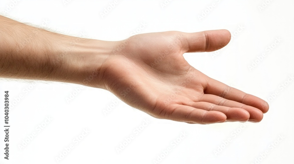 Open Hand Gesture Displaying Invitation, a clean, unobstructed view of an open hand with fingers slightly spread, symbolizing welcome, openness, and communication. Open Hand Gesture Displaying Invitation, a clean, unobstructed view of an open hand with fingers slightly spread, symbolizing welcome, openness, and communication.
