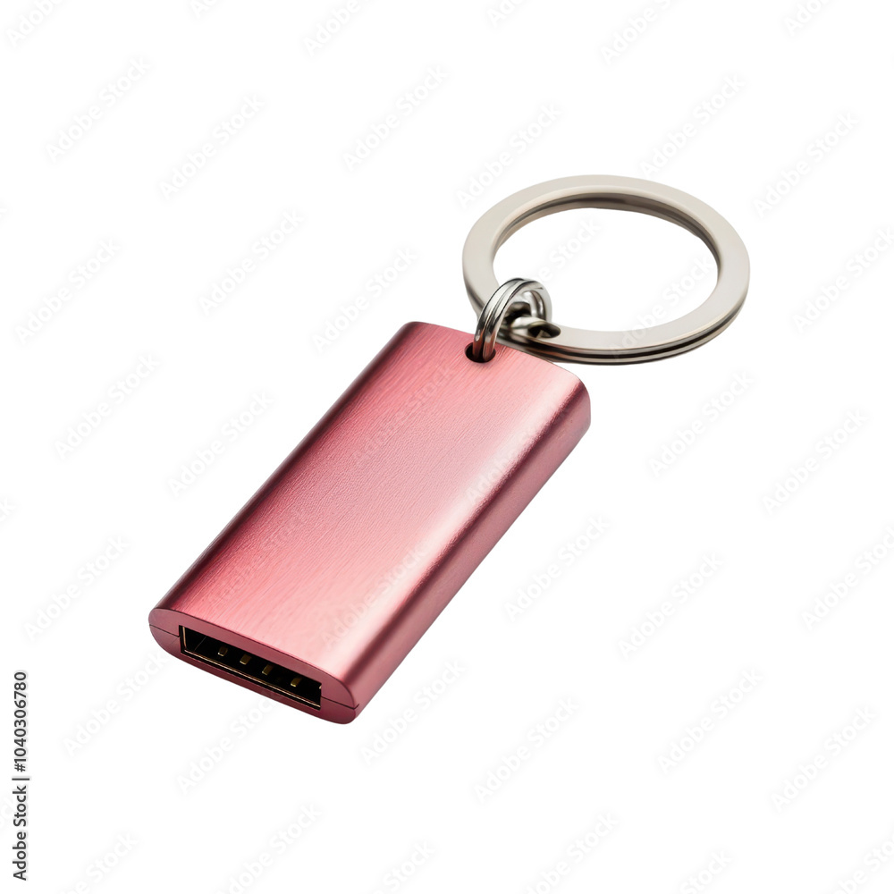 Stylish USB flash drive on a keychain, isolated on white background. transparent background. Stylish USB flash drive on a keychain, isolated on white background. transparent background.
