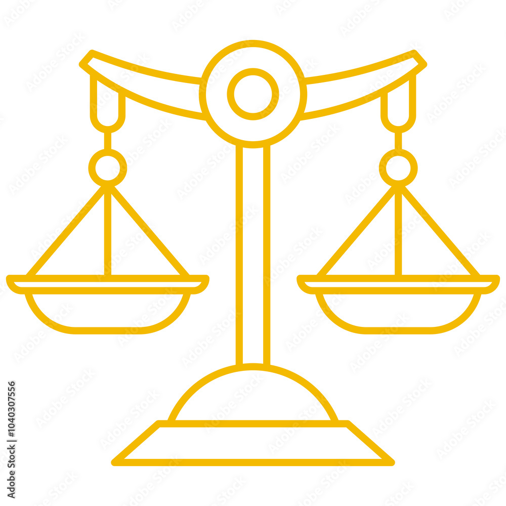 Balance Scale Line Icon Illustration Balance Scale Line Icon Illustration