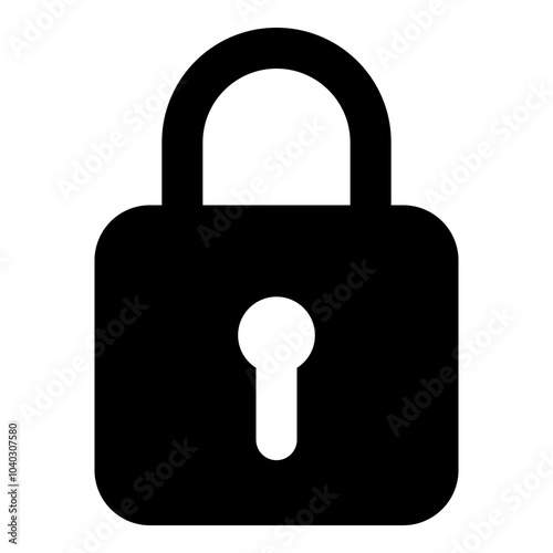 Lock icon isolated on white background