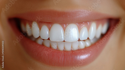 woman smiles confidently as a dentist cleans her teeth, showcasing the importance of dental hygiene and care. The scene reflects professionalism, health, and the beauty of a bright smile