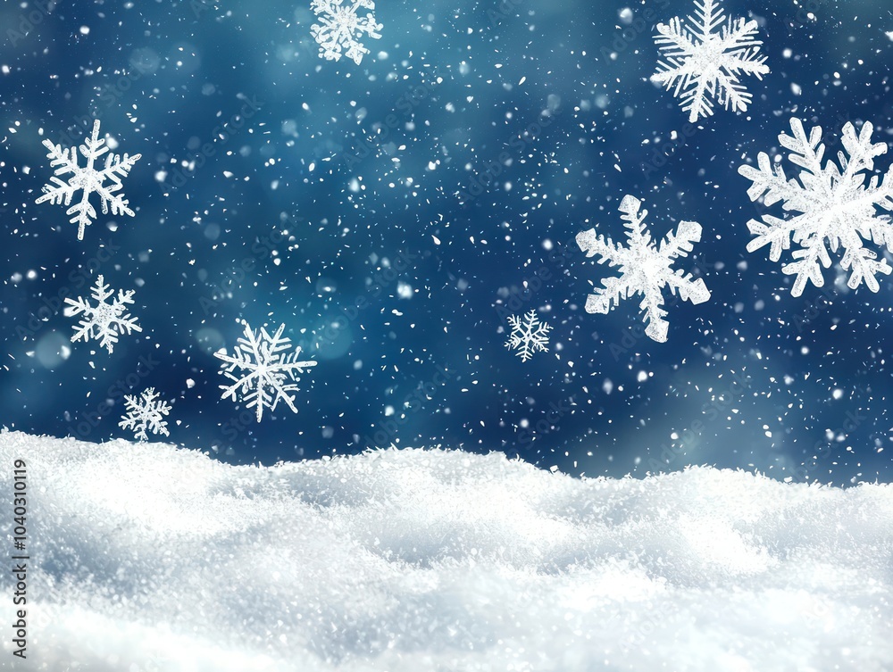 Abstract winter background showcasing falling snowflakes and a snowy atmosphere Abstract winter background showcasing falling snowflakes and a snowy atmosphere