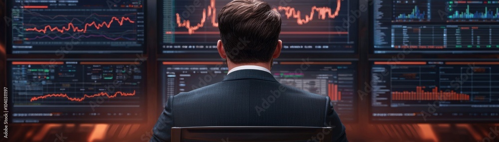 A professional analyzing financial data on multiple screens, showcasing charts and graphs for informed decision-making. A professional analyzing financial data on multiple screens, showcasing charts and graphs for informed decision-making.