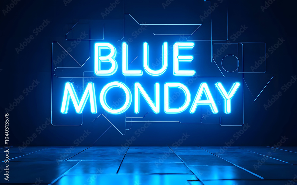cyber, Bule monday neon light typography text design for ecomerce offer with dark background cyber, Bule monday neon light typography text design for ecomerce offer with dark background