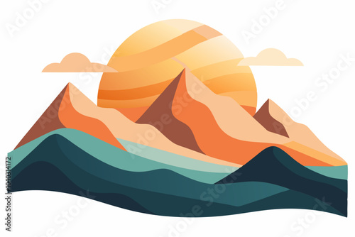 Minimalist Abstract Mountain Landscape