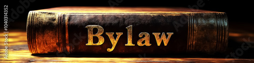 Detailed Bylaw Book Cover Representing Legal Authority and Governance, Perfect for Law Offices, Educational Materials, or Themed Decor
