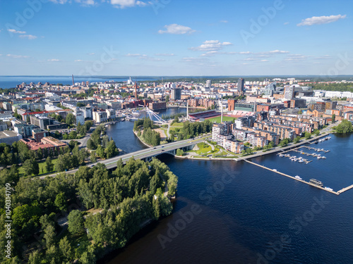 Aerial panoramic view of Tampere