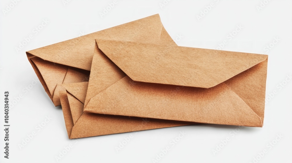 Brown envelopes sealed tightly, empty with blank sheets inside, isolated on a clean white background, perfect for mailing important documents or personal letters. Brown envelopes sealed tightly, empty with blank sheets inside, isolated on a clean white background, perfect for mailing important documents or personal letters.