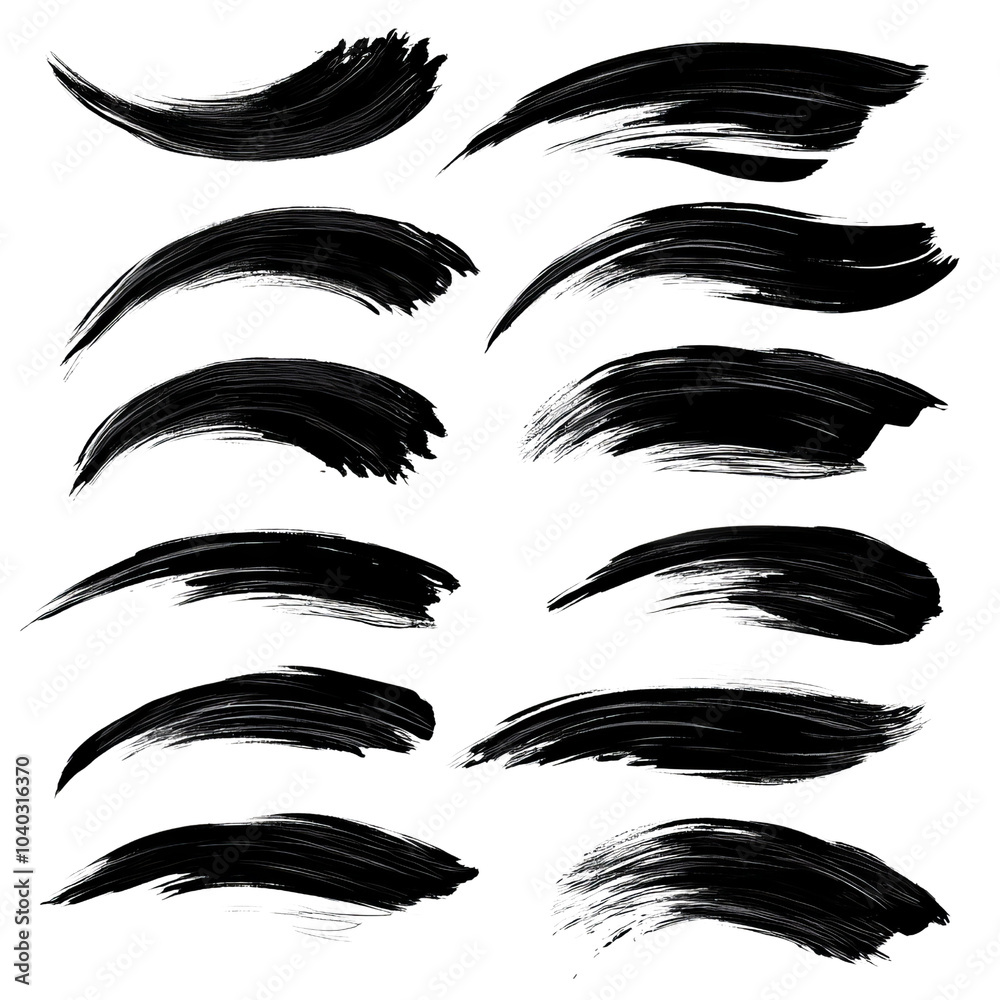 Black Brushstrokes Isolated on White Background, Paint, Stroke, Texture, Abstract, Brushstroke Black Brushstrokes Isolated on White Background, Paint, Stroke, Texture, Abstract, Brushstroke