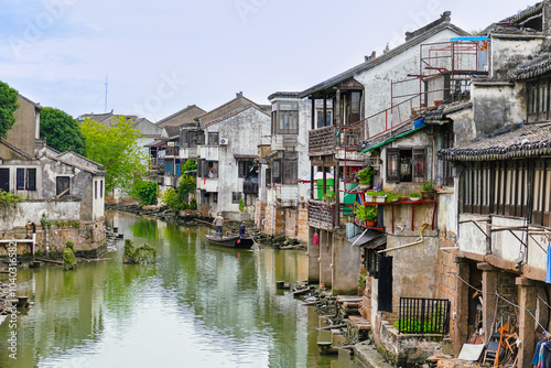 View of the classical water town called Shaxi near Shanghai suburb in Jiangsu, China.