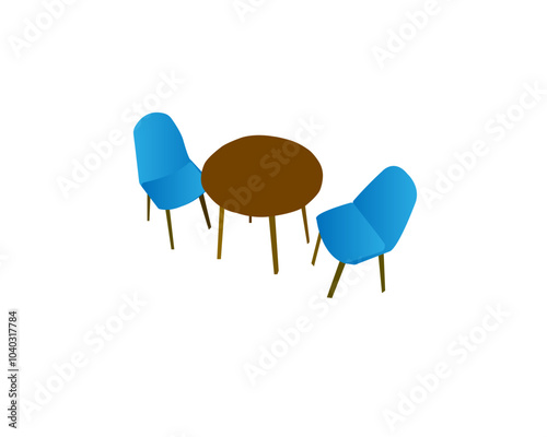 blue chair isolated on white