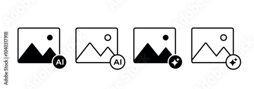 Image generator icon vector set. Artificial intelligence symbol