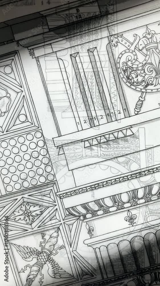 blueprints - drawings of antique architecture - drawings of antique decorative elements of architectural orders blueprints - drawings of antique architecture - drawings of antique decorative elements of architectural orders