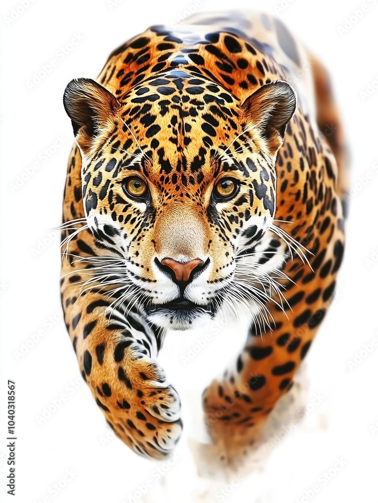 Obraz premium Leopard on white background