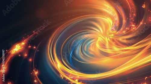 Abstract glow Twist background with fire flow.