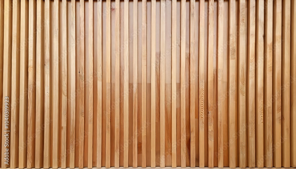 Vertical wooden slats forming a repetitive pattern, a versatile design element for interior decor Vertical wooden slats forming a repetitive pattern, a versatile design element for interior decor