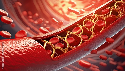 Here’s a possible name for the image: Flowing Red Blood Cells Representing Health and Vitality