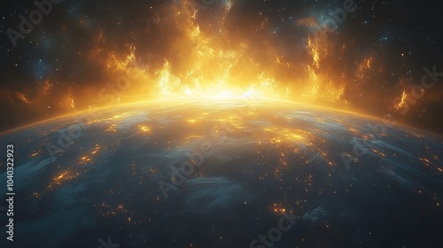 Watchers the Book of Enoch observing humanity majestic beings in cosmic harmony with stars moon and Earth evoking a profound sense of awe and mystery in the celestial scene