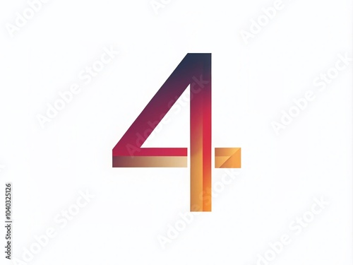 Free Download Two Colors Graphic Number Four Logo Templates for Modern Branding and Design Projects - GFXLoad
