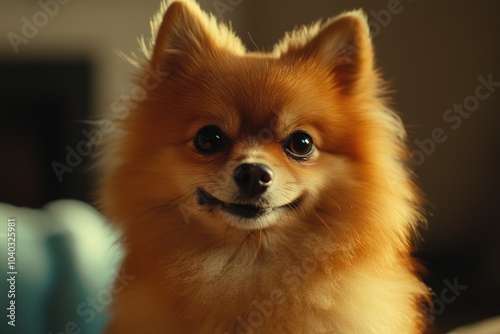 Small brown dog on bed