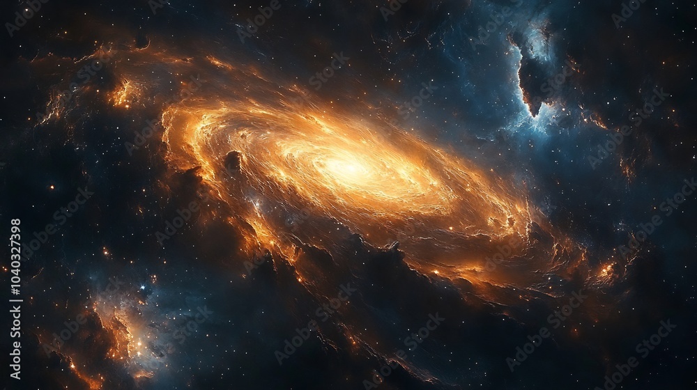 Fototapeta premium Cosmic vision of heavens from Enoch's writings swirling galaxies radiant stars and celestial beings traveling through the universe evoking divine harmony in the cosmos