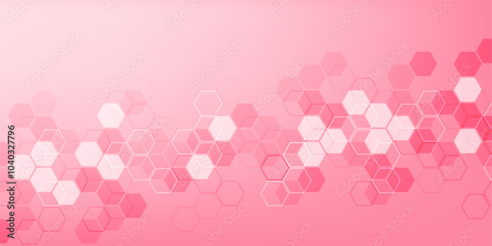 Structure molecule DNA, atom, neurons. Scientific banner collagen pink structure. Medical, technology, chemistry and scientific concept. Vector illustration Structure molecule DNA, atom, neurons. Scientific banner collagen pink structure. Medical, technology, chemistry and scientific concept. Vector illustration
