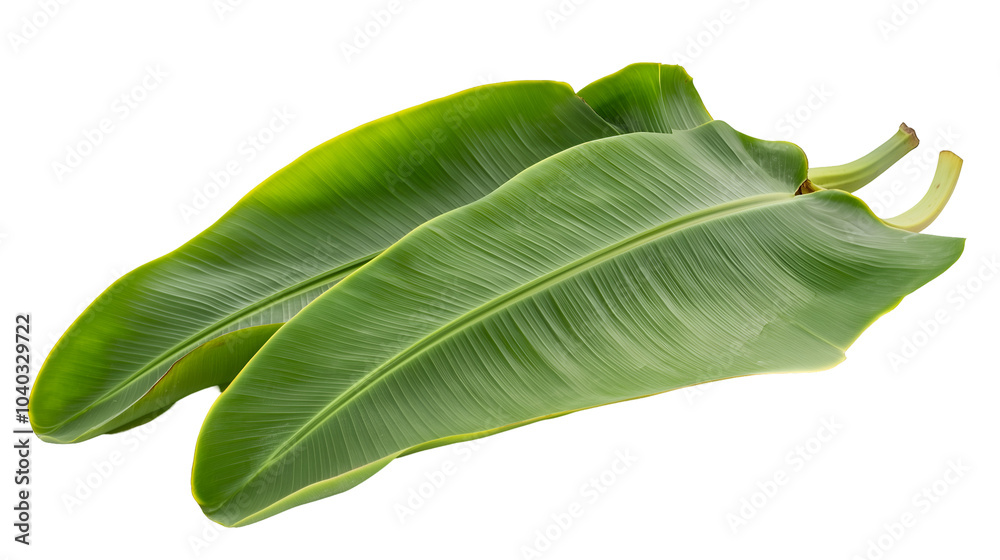 Obraz premium green tropical banana leaf isolated on white background for natural decoration and design projects, cut out