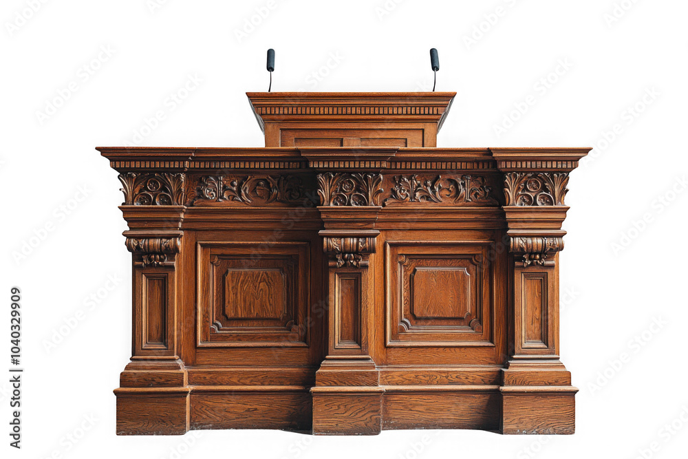 Orange pulpit isolated on transparent background, png file, no background png file