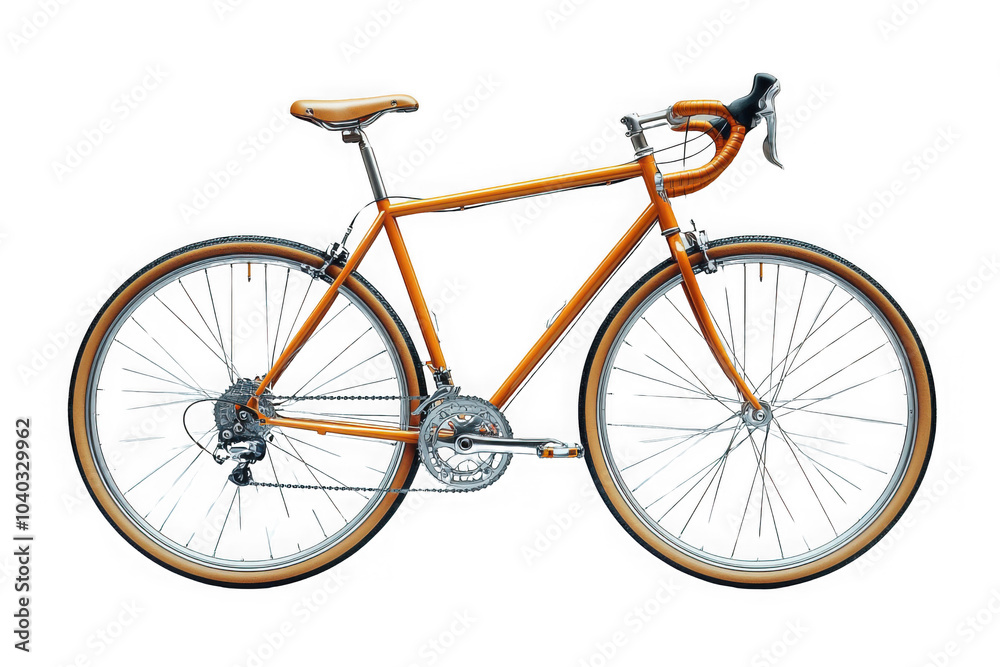 Obraz premium Orange Road Bike isolated on transparent background, png file, no background png file