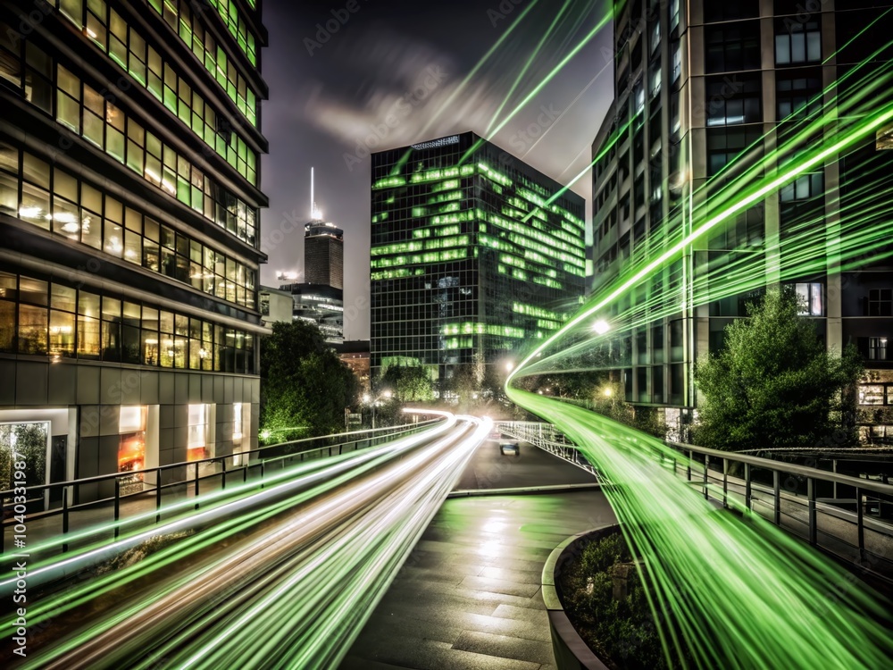 Urban Exploration with Fiber Optics Background for Futuristic Cityscapes and Technology Themes Urban Exploration with Fiber Optics Background for Futuristic Cityscapes and Technology Themes