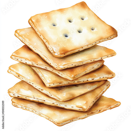 Crackers watercolor clipart illustration