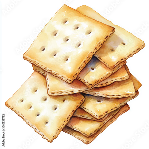 Crackers watercolor clipart illustration