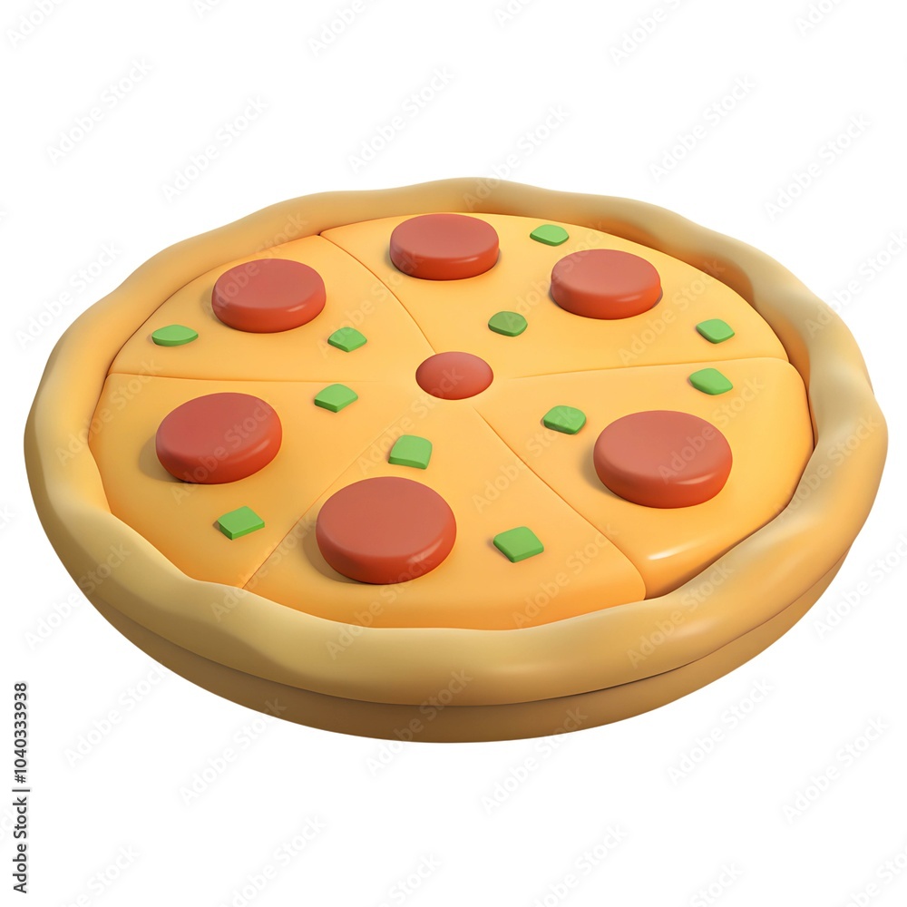 Cartoon Pizza 3D Render Cartoon Pizza 3D Render