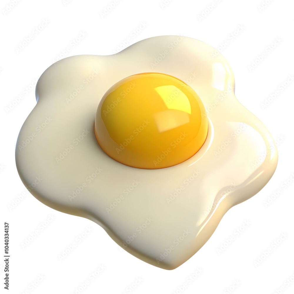 Fototapeta premium Sunny-Side Up Egg Cartoon Illustration