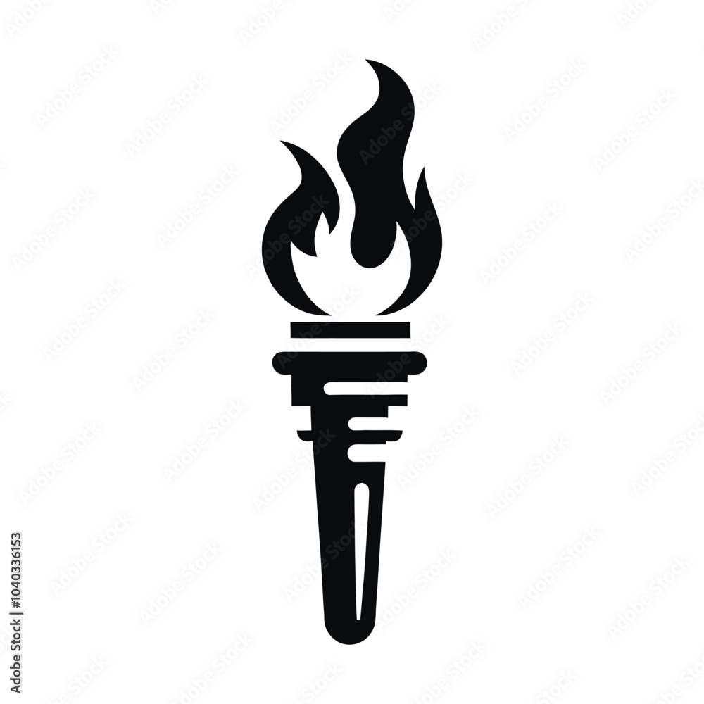 Torch flame icon Silhouette Vector Art image Torch flame icon Silhouette Vector Art image