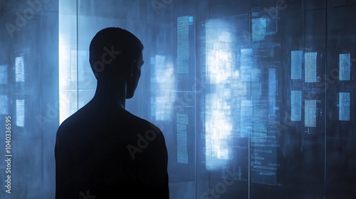 Human Figure in Front of Digital Mirror