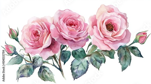  Elegant Vintage Pink Roses Bouquet Painting for Wall Art