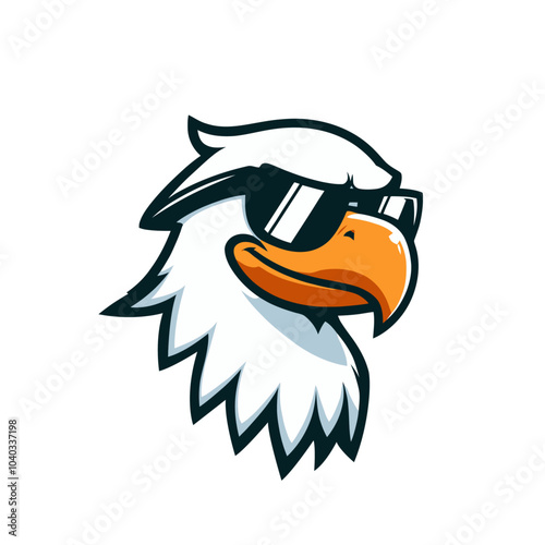 cool eagle with sunglasses modern style mascot isolated vector illustration