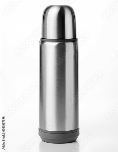 Sleek Stainless Steel Thermos: Keeps drinks hot or cold all day long! Perfect for travel, work, or outdoor adventures. Enjoy your beverage!